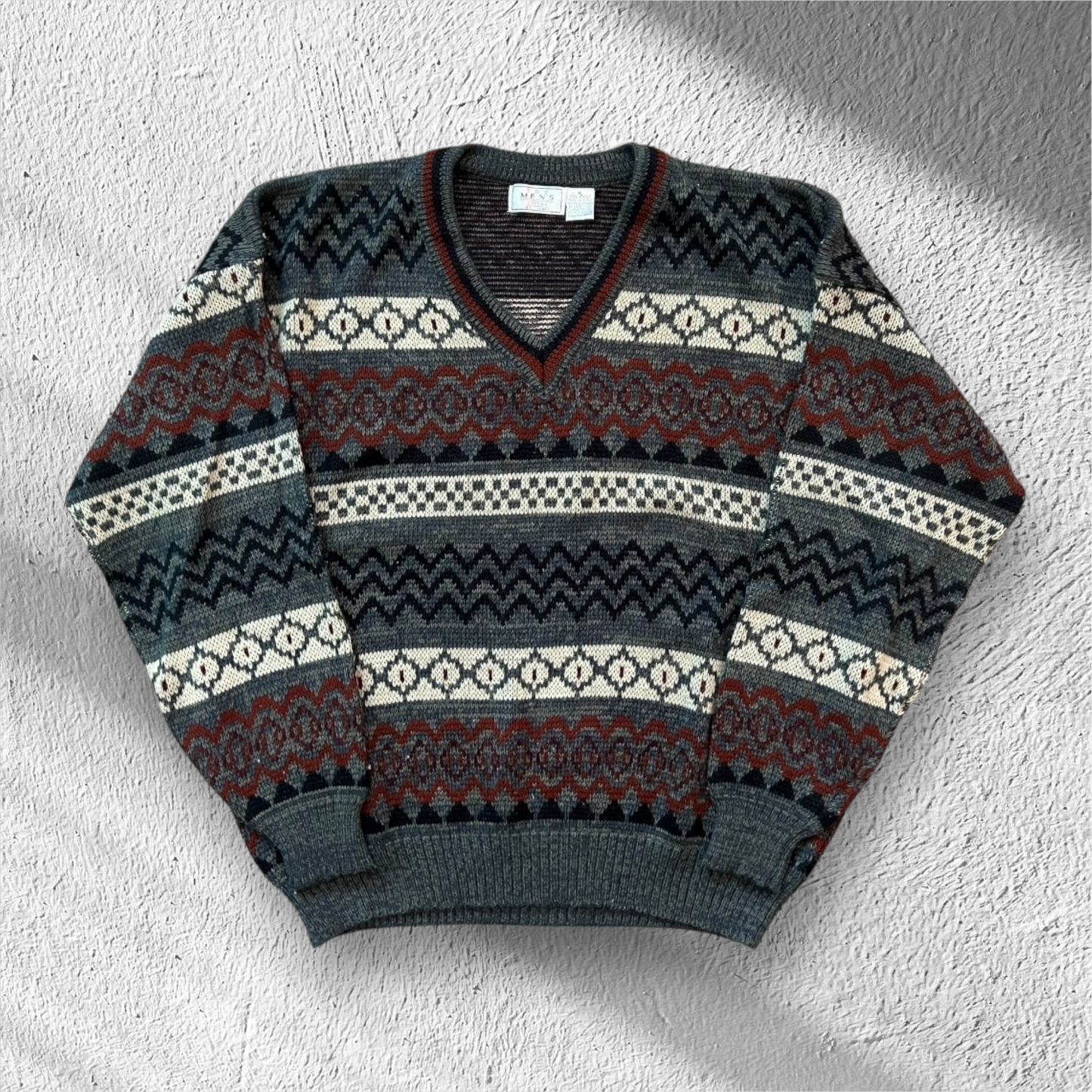 Vintage 90s The Men’s Store Sears V-Neck Knit Sweater – XL