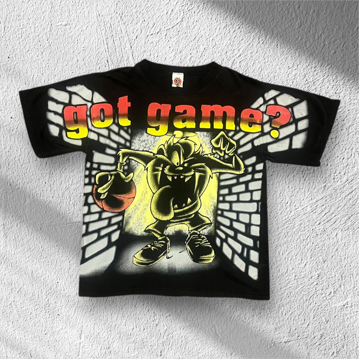 Vintage 1997 Tasmanian Devil Got Game All Over Print Shirt Large