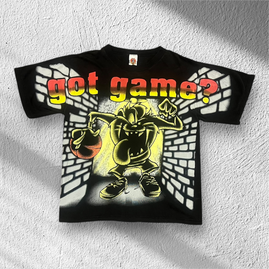 Vintage 1997 Tasmanian Devil Got Game All Over Print Shirt Large