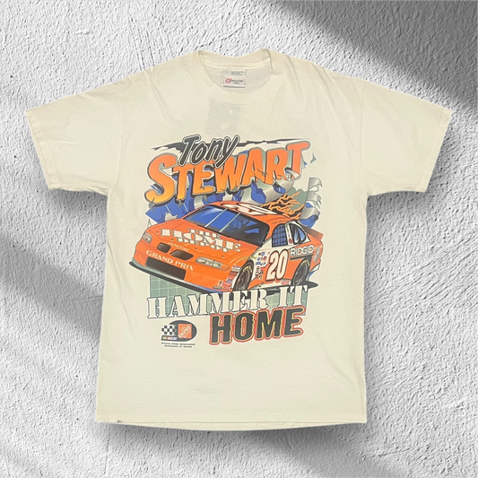 Vintage 90s Tony Stewart “Hammer It Home” Home Depot NASCAR T-Shirt – Large