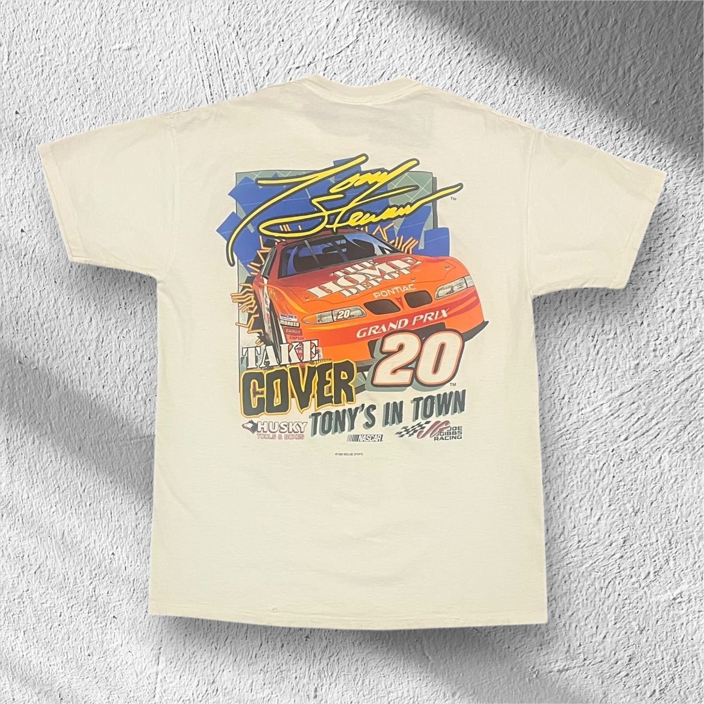 Vintage 90s Tony Stewart “Hammer It Home” Home Depot NASCAR T-Shirt – Large