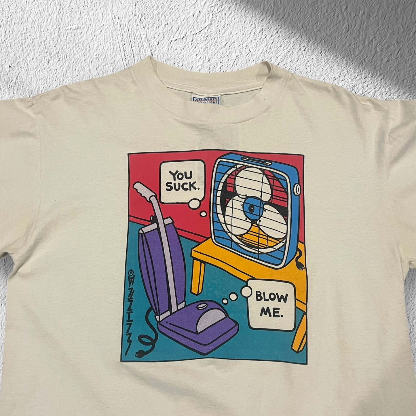 Vintage 90s “You Suck Blow Me” Pop Art Graphic Shirt – Large