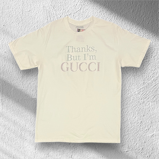 Chinatown Market “Thanks But I’m Gucci” Swarovski Crystal T-Shirt – Large