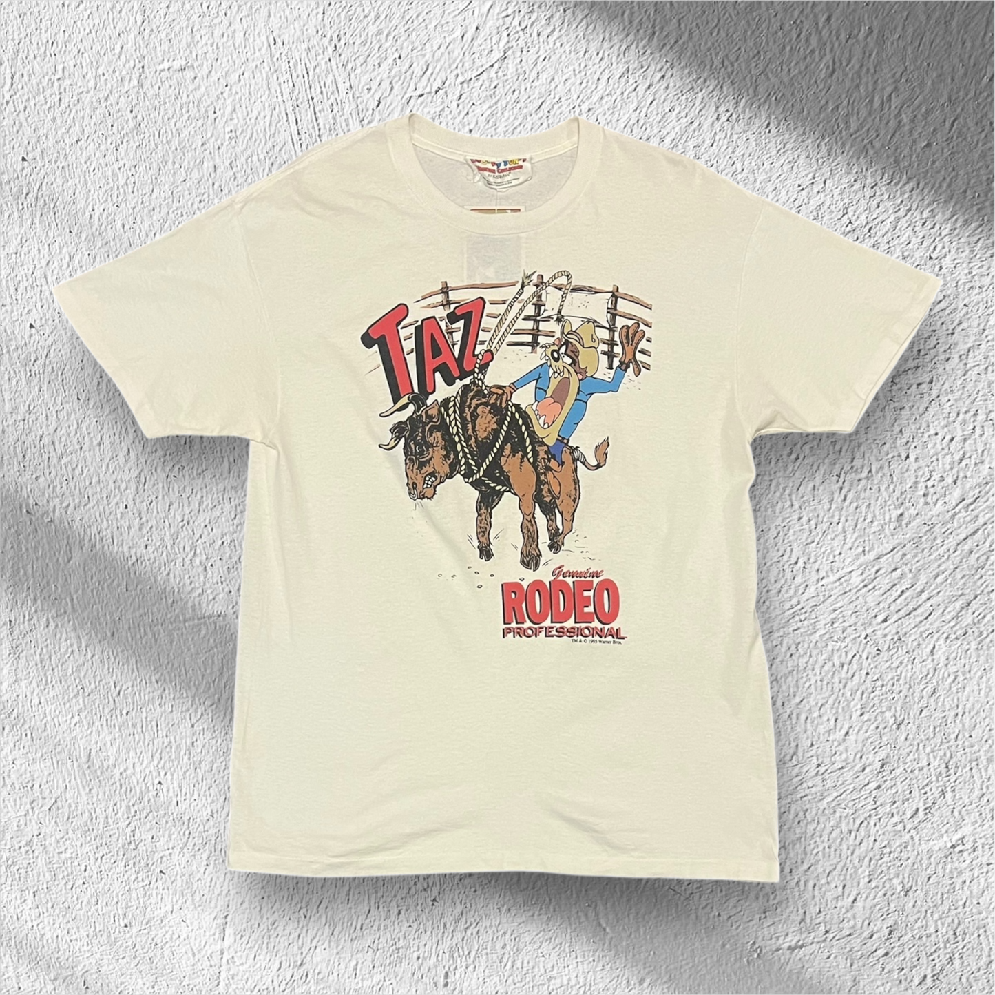 Vintage 90s Tasmanian Devil “Taz” Rodeo Looney Tunes T‑Shirt Size Large