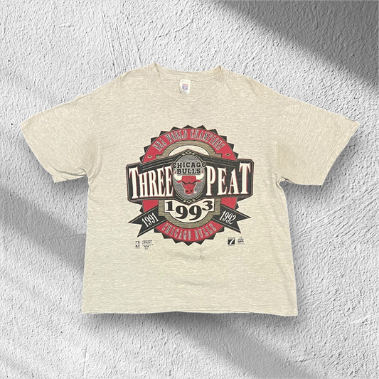Vintage 1993 Chicago Bulls 3‑Peat NBA Champions T‑Shirt – Men’s XL