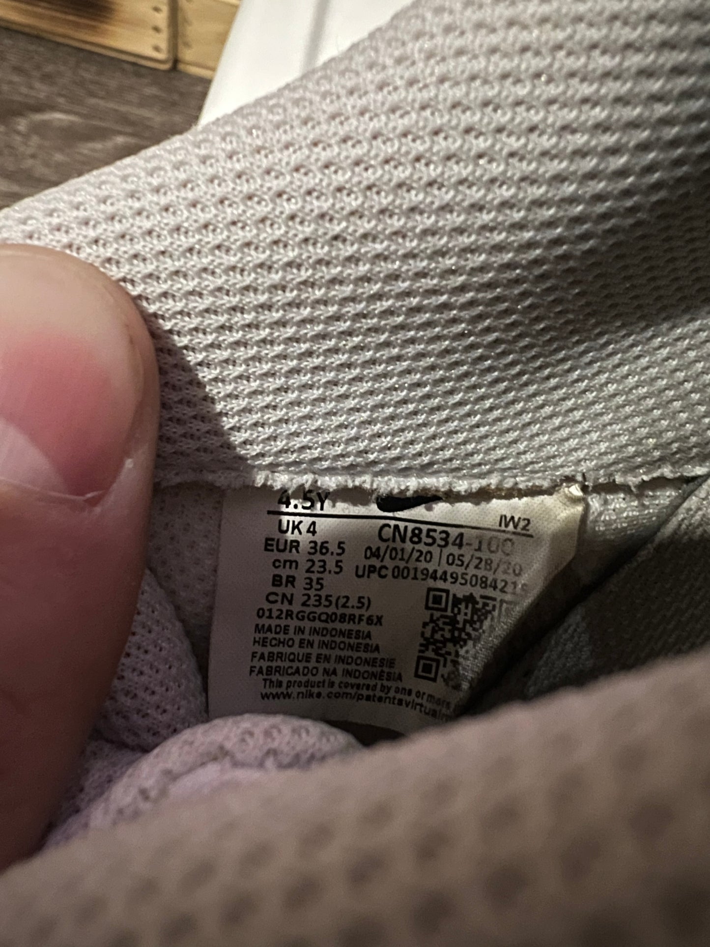 Nike Air Force 1 Low Bodega Plastic Bag, Size 4.5Y (Women's 6)