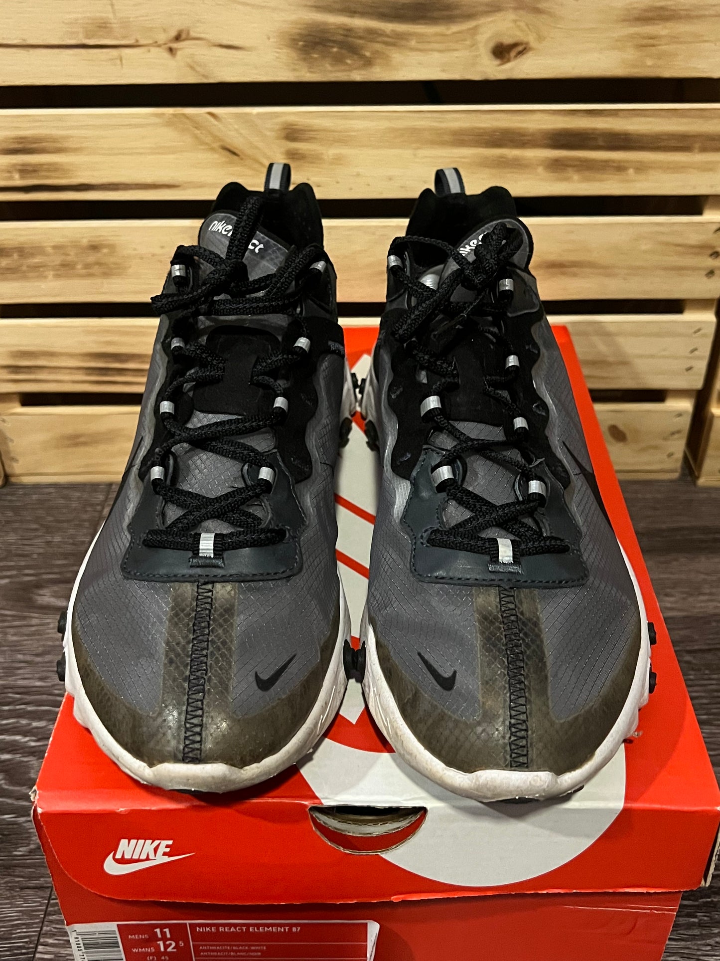 Nike React Element 87 Anthracite Black — Size 11