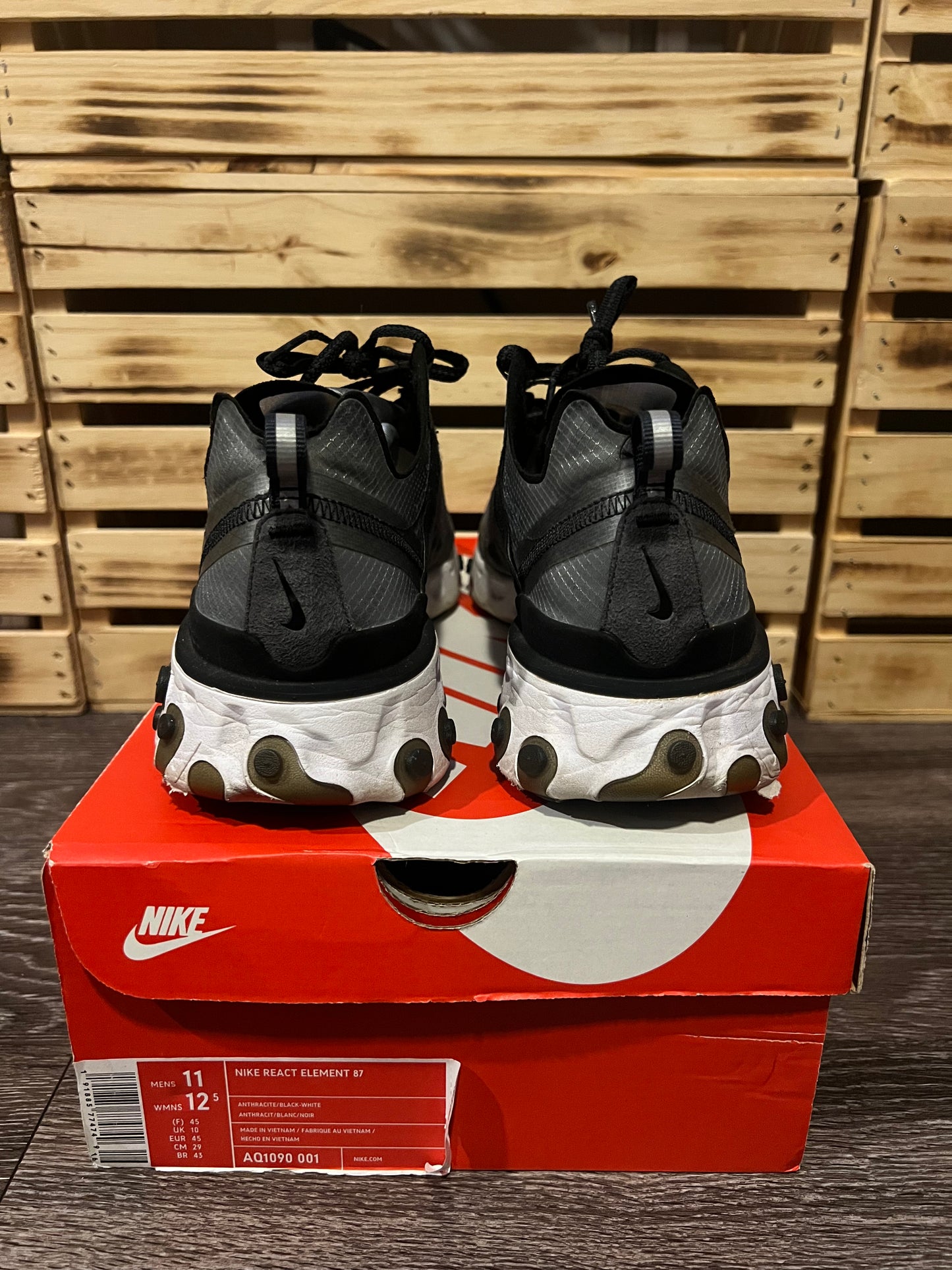 Nike React Element 87 Anthracite Black — Size 11