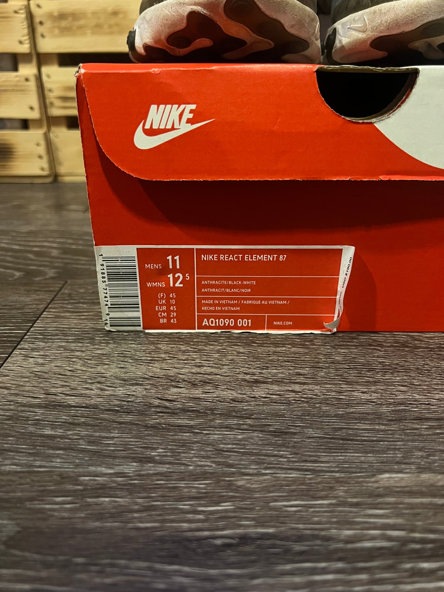 Nike React Element 87 Anthracite Black — Size 11