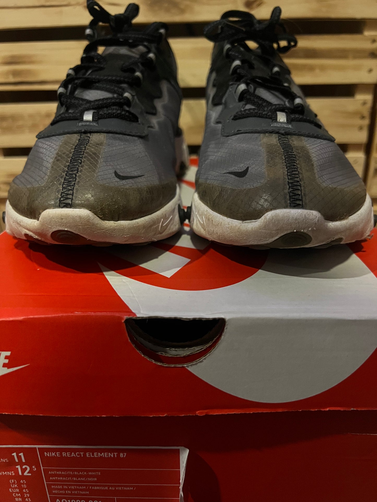 Nike React Element 87 Anthracite Black — Size 11