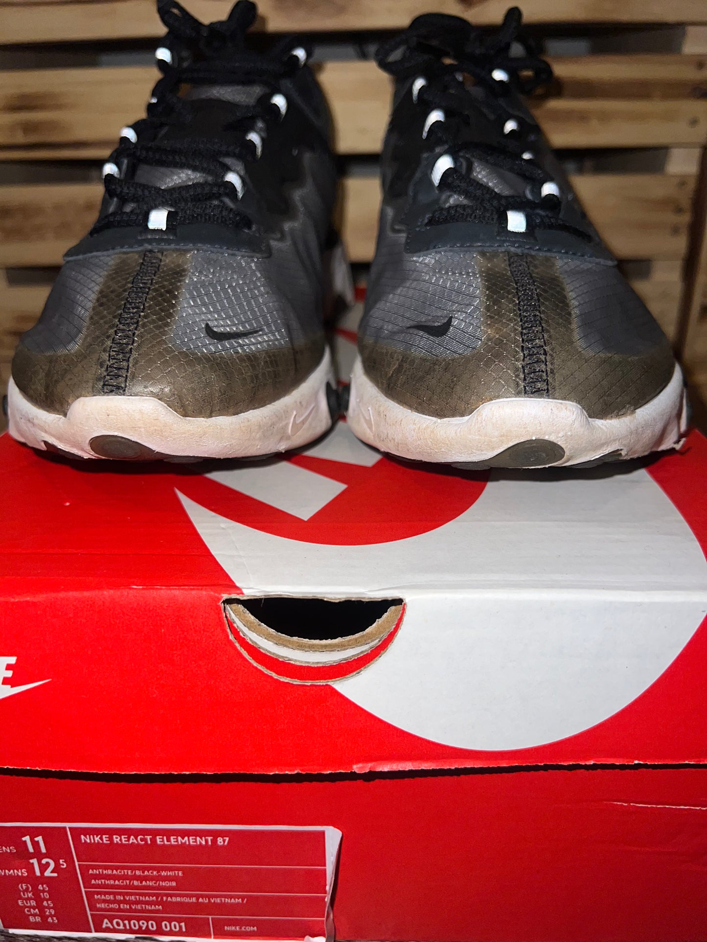 Nike React Element 87 Anthracite Black — Size 11