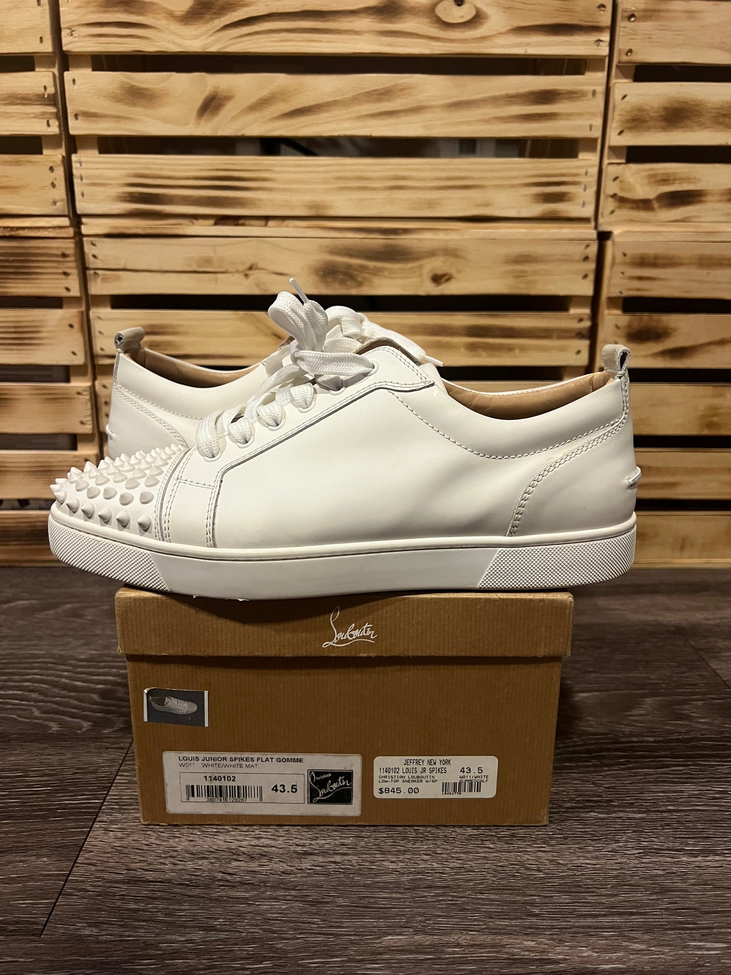 Christian Louboutin Louis Junior Spikes Gomme White | EU 43.5 / US 10.5
