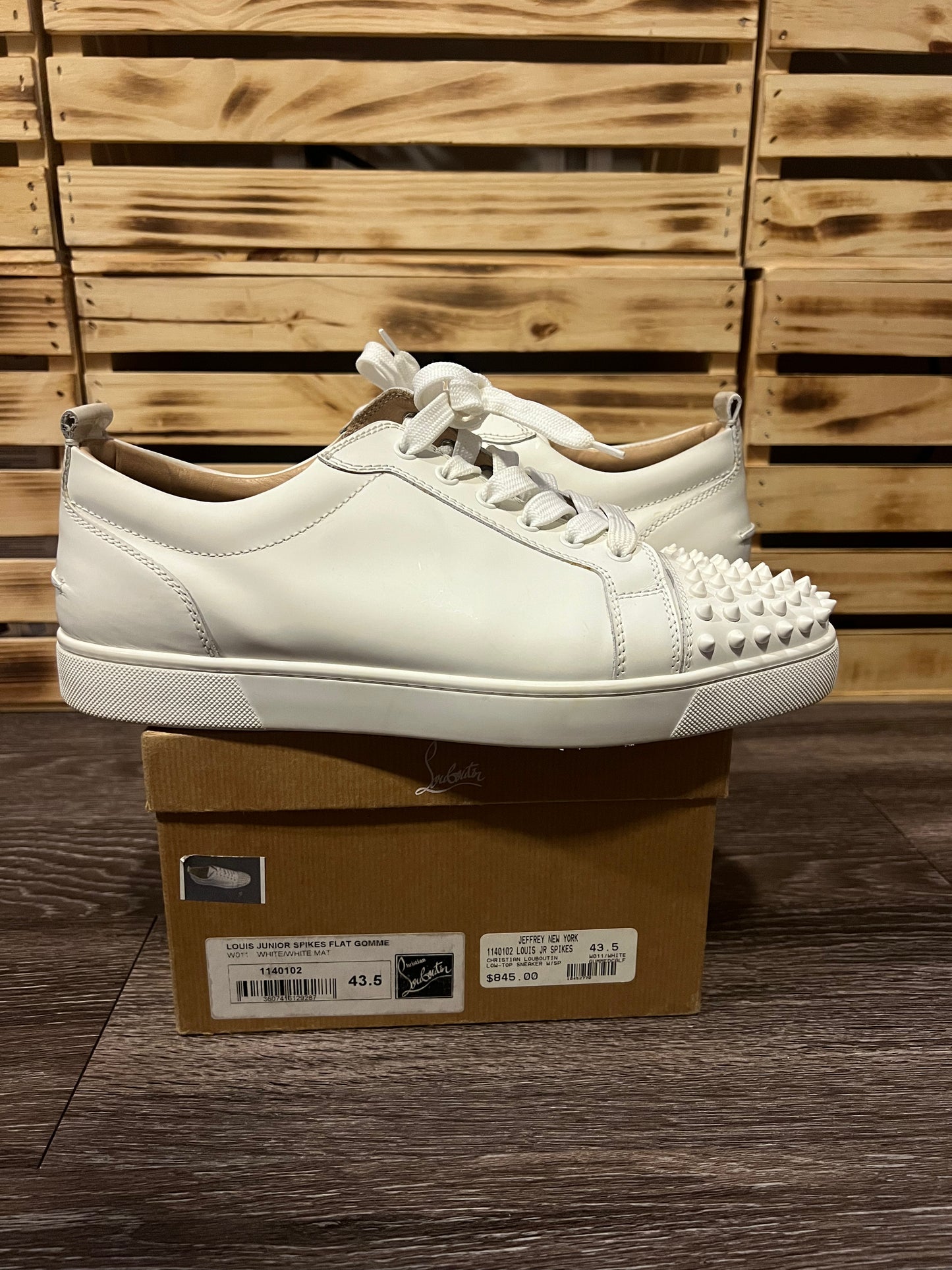 Christian Louboutin Louis Junior Spikes Gomme White | EU 43.5 / US 10.5