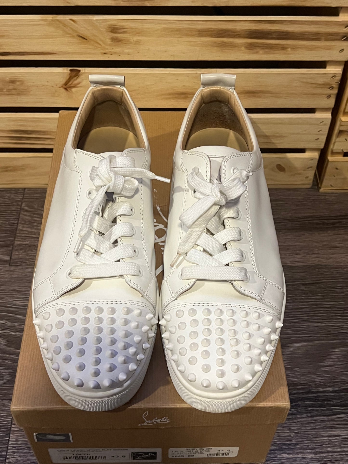 Christian Louboutin Louis Junior Spikes Gomme White | EU 43.5 / US 10.5