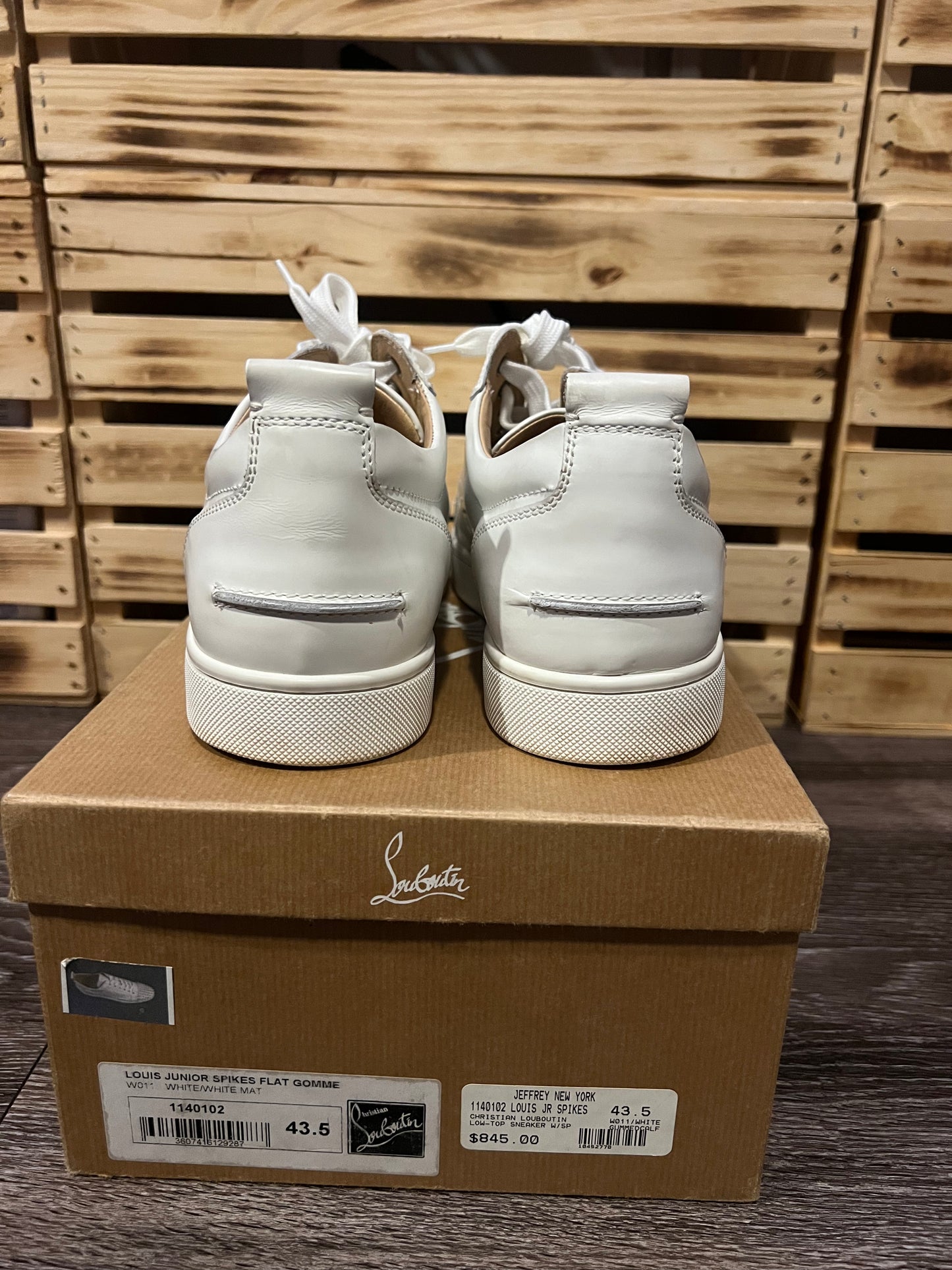 Christian Louboutin Louis Junior Spikes Gomme White | EU 43.5 / US 10.5