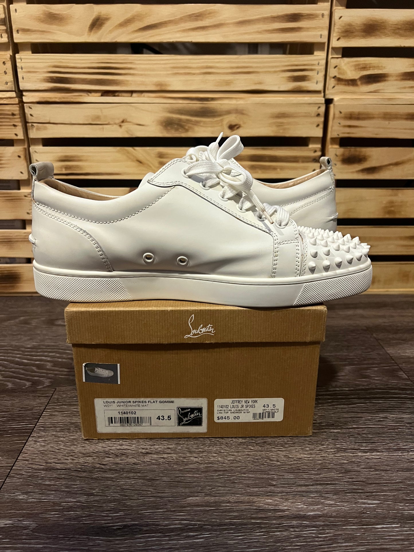 Christian Louboutin Louis Junior Spikes Gomme White | EU 43.5 / US 10.5