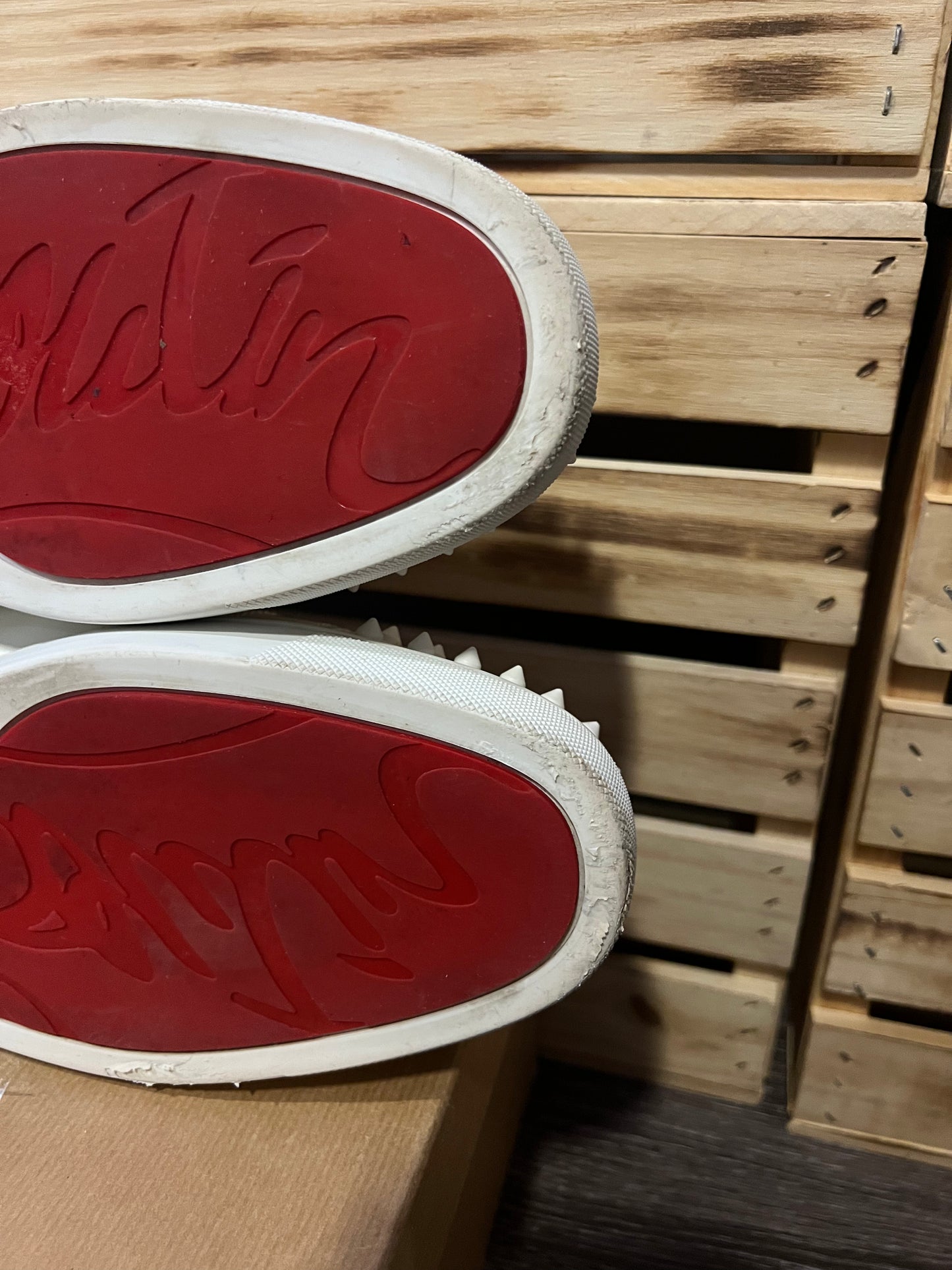 Christian Louboutin Louis Junior Spikes Gomme White | EU 43.5 / US 10.5