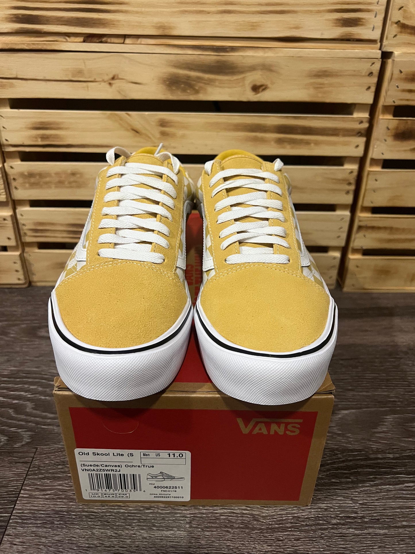 Vans Old Skool Lite “Off The Wall” Ochre Yellow Checkerboard Size 11
