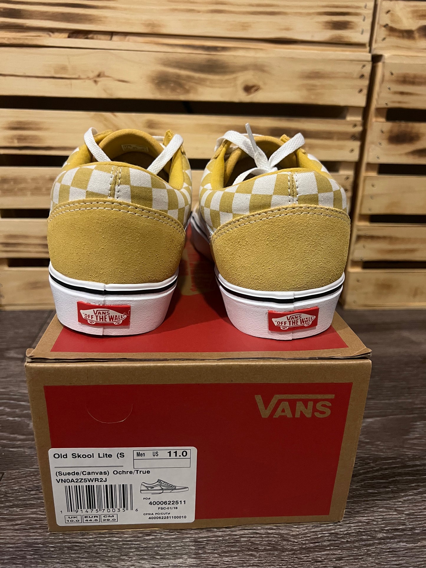 Vans Old Skool Lite “Off The Wall” Ochre Yellow Checkerboard Size 11