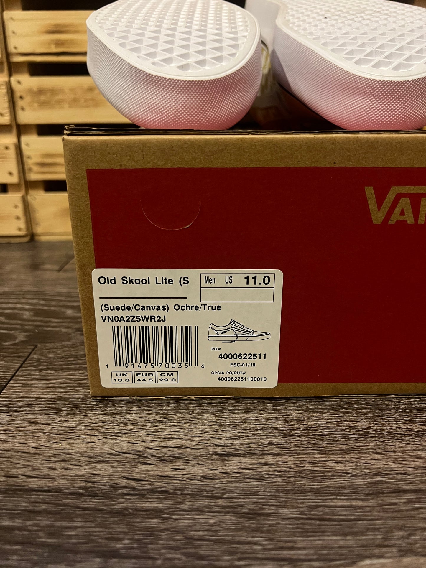 Vans Old Skool Lite “Off The Wall” Ochre Yellow Checkerboard Size 11