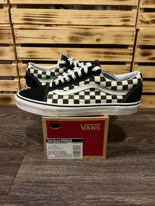 Vans Old Skool Black Checkered Print Sneakers Size 11
