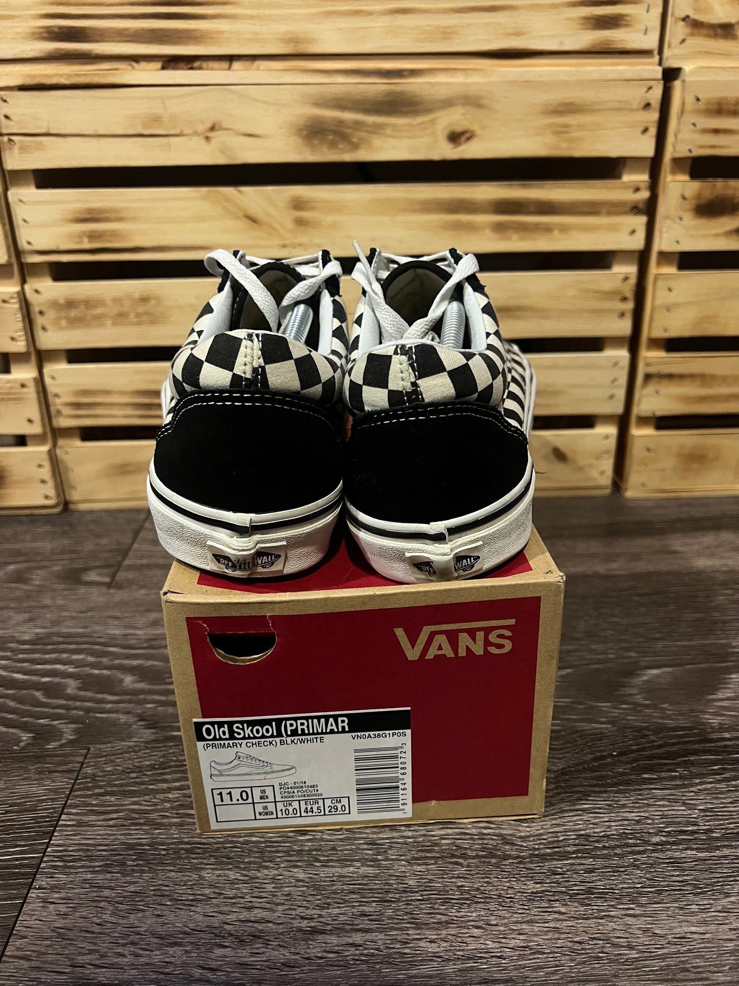 Vans Old Skool Black Checkered Print Sneakers Size 11