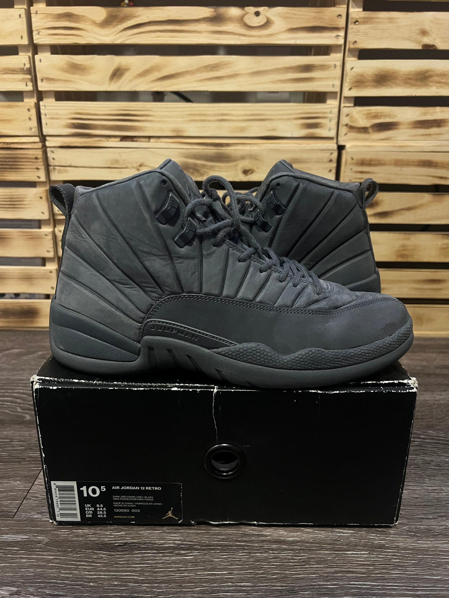Air Jordan Retro 12 PSNY Dark Grey Size 10.5 130690-003