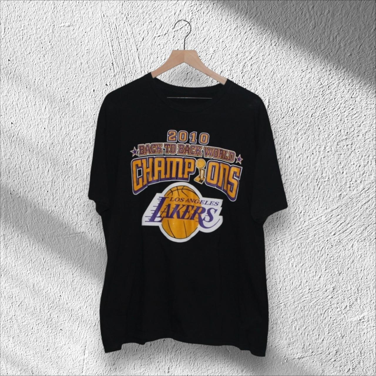 Vintage 2010 Los Angeles Lakers Back to Back Champions Shirt XL